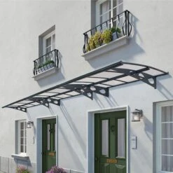 22’ X 4’7 Palram Canopia Herald 6690 Grey Mist Large Door Canopy (6.71m X 1.39m)