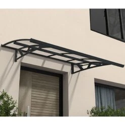 7β4 X 4β7 Palram Canopia Amsterdam 2230 Grey Clear Door Canopy (2.24m X 1.39m)