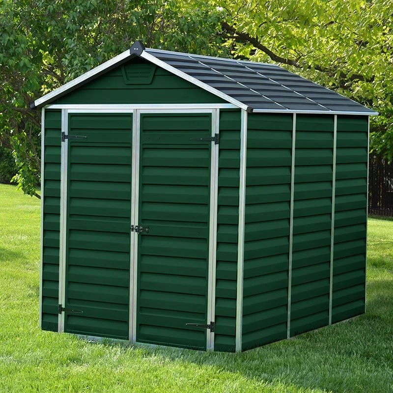 6' X 8' Palram Canopia Dark Green Skylight Plastic Shed (1.85m X 2.29m) 1 6' X 8' Palram Canopia Dark Green Skylight Plastic Shed (1.85m X 2.29m)