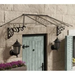 8β9 X 2β11 Palram Canopia Lily 2600 Black Clear Door Canopy (2.67m X 0.88m)