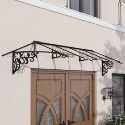 12β2 X 2β11 Palram Canopia Lily 3600 Black Clear Large Door Canopy (3.7m X 0.88m)