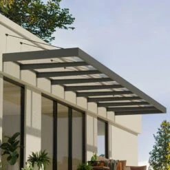 27’9 X 4’7 Palram Canopia Sophia XL 9000 Grey Clear Door Canopy (8.45m X 1.4m)