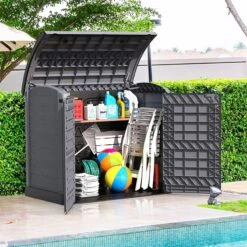 4'9 X 2'8 Saffron StoreAway 1200L Plastic Garden Storage Shed (1.45m X 0.83m)