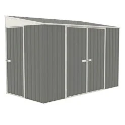 9'11 X 5' Absco Triple Door Metal Bike Shed - Grey (3m X 1.52m)