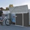 7'5 X 2'7 Absco Double Door Metal Bike Shed - Grey (2.26m X 0.78m)