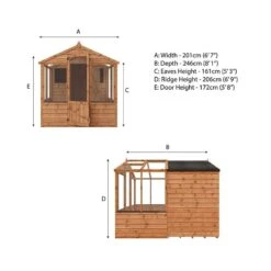 8'x6' (2.4x1.8m) Mercia Shiplap Wooden Apex Greenhouse Combi Shed -Lifetina Shop 01 si 004 001 0024 drawing min