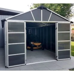 11' X 13.1' Palram Canopia Yukon Dark Grey Skylight Plastic Shed (3.32m X 3.93m)