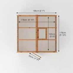 6' X 6' Mercia Shiplap Wooden Greenhouse (1.9m X 1.8m) 9 6' X 6' Mercia Shiplap Wooden Greenhouse (1.9m X 1.8m) -Lifetina Shop 02 si 004 003 0002 drawing min