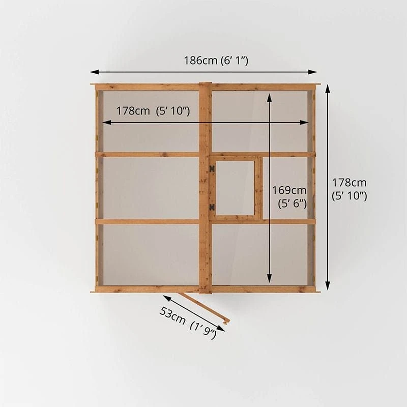 6' X 6' Mercia Shiplap Wooden Greenhouse (1.9m X 1.8m) 3 6' X 6' Mercia Shiplap Wooden Greenhouse (1.9m X 1.8m) - Image 3