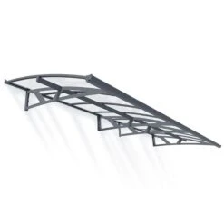 14’8 X 4’7 Palram Canopia Amsterdam 4460 Grey Clear Large Door Canopy (4.47m X 1.39m) -Lifetina Shop 03 705459 amsterdam 4460 render min