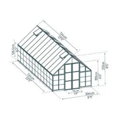10' X 24' Palram Canopia Balance Silver Large Greenhouse (3.04m X 7.24m) -Lifetina Shop 03 707014 10x24 pc balance drawing min