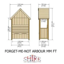 Shire Forget-Me-Not Garden Arbour Seat 5'x3' -Lifetina Shop 03 fomn0503dsl 1aa drawing1 min