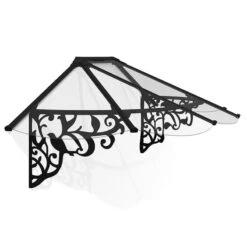 7’1 X 2’11 Palram Canopia Lily 2130 Black Clear Door Canopy (2.16m X 0.88m) -Lifetina Shop 04 706612 lily 2130 render min 1