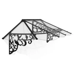 8’9 X 2’11 Palram Canopia Lily 2600 Black Clear Door Canopy (2.67m X 0.88m) -Lifetina Shop 04 706801 lily 2600 render min