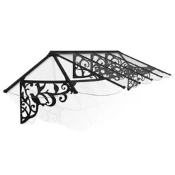 12’2 X 2’11 Palram Canopia Lily 3600 Black Clear Large Door Canopy (3.7m X 0.88m) -Lifetina Shop 04 706803 lily 3600 render min