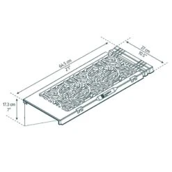 2' X 1' Palram Canopia Leaves Greenhouse Shelves - 2 Pack (0.65m X 0.26m) -Lifetina Shop 04 707010 2x1 pc leaves drawing min