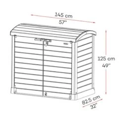 4'9 X 2'8 Saffron StoreAway 1200L Plastic Garden Storage Shed (1.45m X 0.83m) 18 4'9 X 2'8 Saffron StoreAway 1200L Plastic Garden Storage Shed (1.45m X 0.83m) -Lifetina Shop 04 86633 saffron storeaway 1200l drawing min