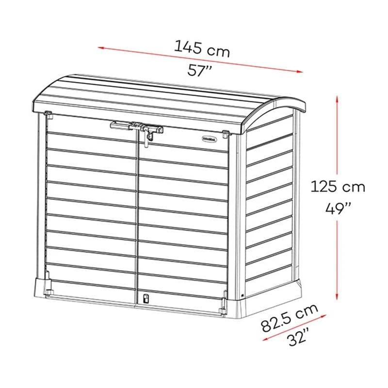 4'9 X 2'8 Saffron StoreAway 1200L Plastic Garden Storage Shed (1.45m X 0.83m) 4 4'9 X 2'8 Saffron StoreAway 1200L Plastic Garden Storage Shed (1.45m X 0.83m) - Image 4