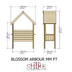 Shire Blossom Garden Arbour Seat 5'x2' -Lifetina Shop 04 blos0101dsl 1aa drawing1 min