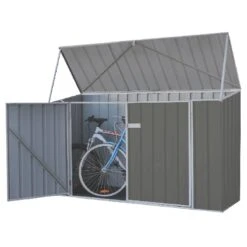 7'5 X 2'7 Absco Double Door Metal Bike Shed - Grey (2.26m X 0.78m) -Lifetina Shop 04 esdxl20met129 bike shed render2 min