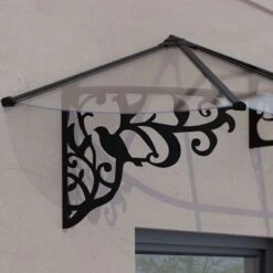 10’6 X 2’11 Palram Canopia Lily 3100 Black Clear Large Door Canopy (3.19m X 0.88m) -Lifetina Shop 05 706802 lily 3100 feature1 min
