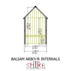 Shire Balsam Garden Arbour Seat 4'x2' -Lifetina Shop 05 bals0503dsl 1aa drawing2 min