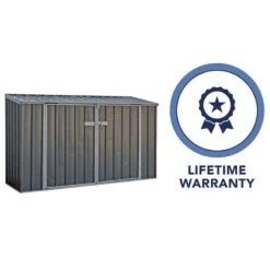 7'5 X 2'7 Absco Double Door Metal Bike Shed - Grey (2.26m X 0.78m) -Lifetina Shop 05 esdxl20met129 bike shed feature1 min