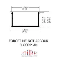 Shire Forget-Me-Not Garden Arbour Seat 5'x3' -Lifetina Shop 05 fomn0503dsl 1aa drawing3 min