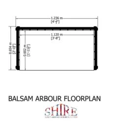 Shire Balsam Garden Arbour Seat 4'x2' -Lifetina Shop 06 bals0503dsl 1aa drawing3 min