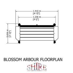 Shire Blossom Garden Arbour Seat 5'x2' -Lifetina Shop 06 blos0101dsl 1aa drawing3 min