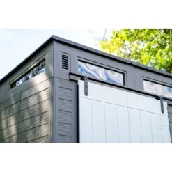 10' X 7' Suncast Modernist Plastic Garden Storage Shed With Barn-Style Door (3.28m X 2.22m) -Lifetina Shop 06 bms9000 suncast modernist 10x7 feature3 min