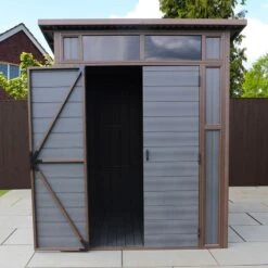 7’ X 7’ Mercia Premium Composite Pent Shed (2.03m X 2.08m) -Lifetina Shop 06 esdxl30pls027 mercia 7x7 composite shed insitu5 min