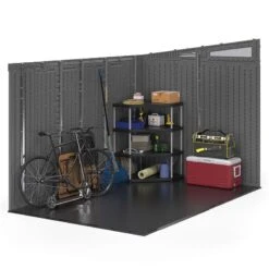 10' X 7' Suncast Modernist Plastic Garden Storage Shed With Barn-Style Door (3.28m X 2.22m) -Lifetina Shop 07 bms9000 suncast modernist 10x7 feature4 min