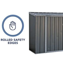 7'5 X 2'7 Absco Double Door Metal Bike Shed - Grey (2.26m X 0.78m) -Lifetina Shop 07 esdxl20met129 bike shed feature3 min