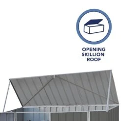 7'5 X 2'7 Absco Double Door Metal Bike Shed - Grey (2.26m X 0.78m) -Lifetina Shop 08 esdxl20met129 bike shed feature4 min
