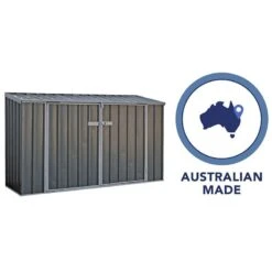 7'5 X 2'7 Absco Double Door Metal Bike Shed - Grey (2.26m X 0.78m) -Lifetina Shop 09 esdxl20met129 bike shed feature5 min