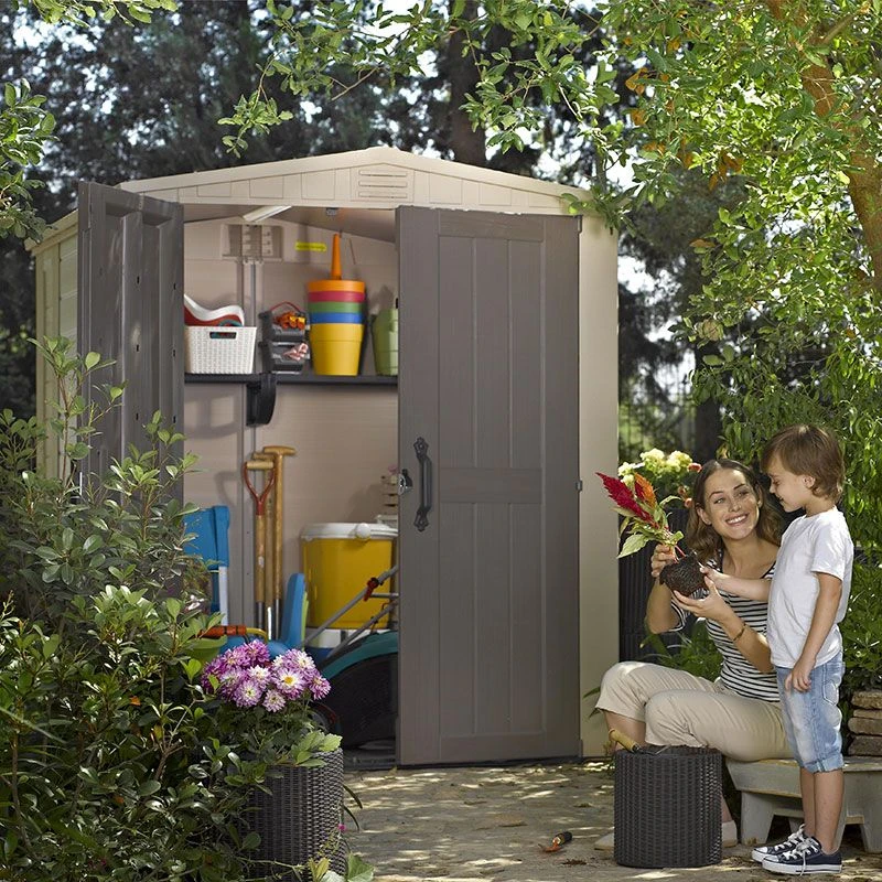6' X 6' Keter Factor Plastic Garden Shed (1.78m X 1.96m) 1 6' X 6' Keter Factor Plastic Garden Shed (1.78m X 1.96m)
