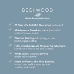 8' X 6' Forest Beckwood 25yr Guarantee Shiplap Pressure Treated Reverse Apex Wooden Shed (2.42m X 1.99m) 22 8' X 6' Forest Beckwood 25yr Guarantee Shiplap Pressure Treated Reverse Apex Wooden Shed (2.42m X 1.99m) -Lifetina Shop 1 beckwood usps 1 21