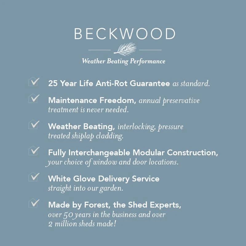 8' X 6' Forest Beckwood 25yr Guarantee Shiplap Pressure Treated Reverse Apex Wooden Shed (2.42m X 1.99m) 3 8' X 6' Forest Beckwood 25yr Guarantee Shiplap Pressure Treated Reverse Apex Wooden Shed (2.42m X 1.99m) - Image 3