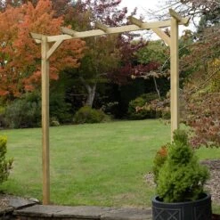 Forest Hanbury Flat Top Wooden Garden Pergola Arch 6'10 X 1'8 -Lifetina Shop 1 hanftahd insitu1 min 1
