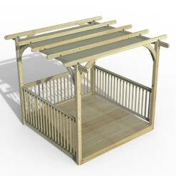 8' X 8' Forest Pergola Deck Kit With Retractable Canopy No. 3 (2.4m X 2.4m)