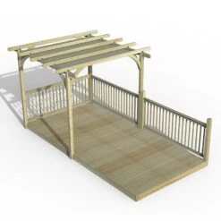 8' X 16' Forest Pergola Deck Kit With Retractable Canopy No. 6 (2.4m X 4.8m)
