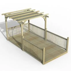 8' X 16' Forest Pergola Deck Kit With Retractable Canopy No. 11 (2.4m X 4.8m)