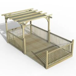 8' X 16' Forest Pergola Deck Kit With Retractable Canopy No. 12 (2.4m X 4.8m)