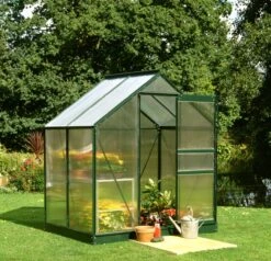 6'4 X 4'4 Green Frame Halls Popular 64 Small Greenhouse (1.93 X 1.31m) -Lifetina Shop 1. green popular 46 polycarbonate base
