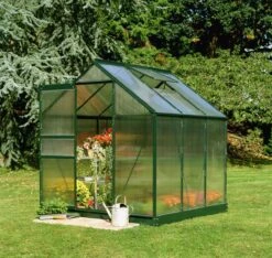 6'4 X 6'5 Green Frame Halls Popular 66 Small Greenhouse (1.93 X 1.95m) -Lifetina Shop 1. green popular 66 green base polycarb