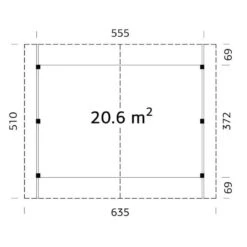 21' X 17' Palmako Robert Wooden Carport (6.3m X 5.1m) -Lifetina Shop 101029 17x21 palmako robert wooden carport drawing min
