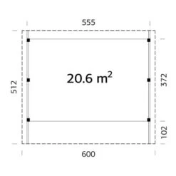 20' X 17' Palmako Karl Wooden Carport (6m X 5.1m) -Lifetina Shop 101033 17x20 palmako karl wooden carport drawing min 1