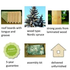 20' X 17' Palmako Karl Wooden Carport (6m X 5.1m) -Lifetina Shop 101033 17x20 palmako karl wooden carport features min