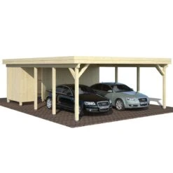 20' X 25' Palmako Karl Wooden Carport (6m X 7.6m) -Lifetina Shop 101037 25x20 palmako karl wooden carport cutout min